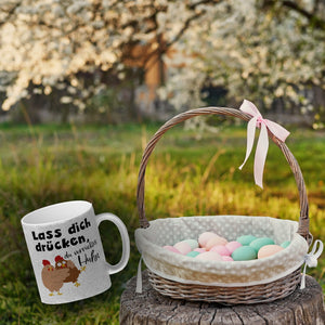 Lass dich drücken, du verrücktes Huhn Kaffeebecher