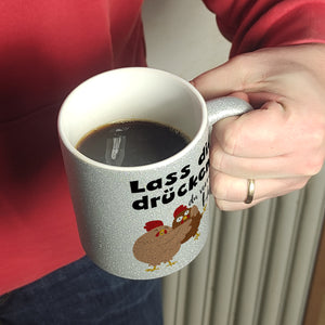 Lass dich drücken, du verrücktes Huhn Kaffeebecher