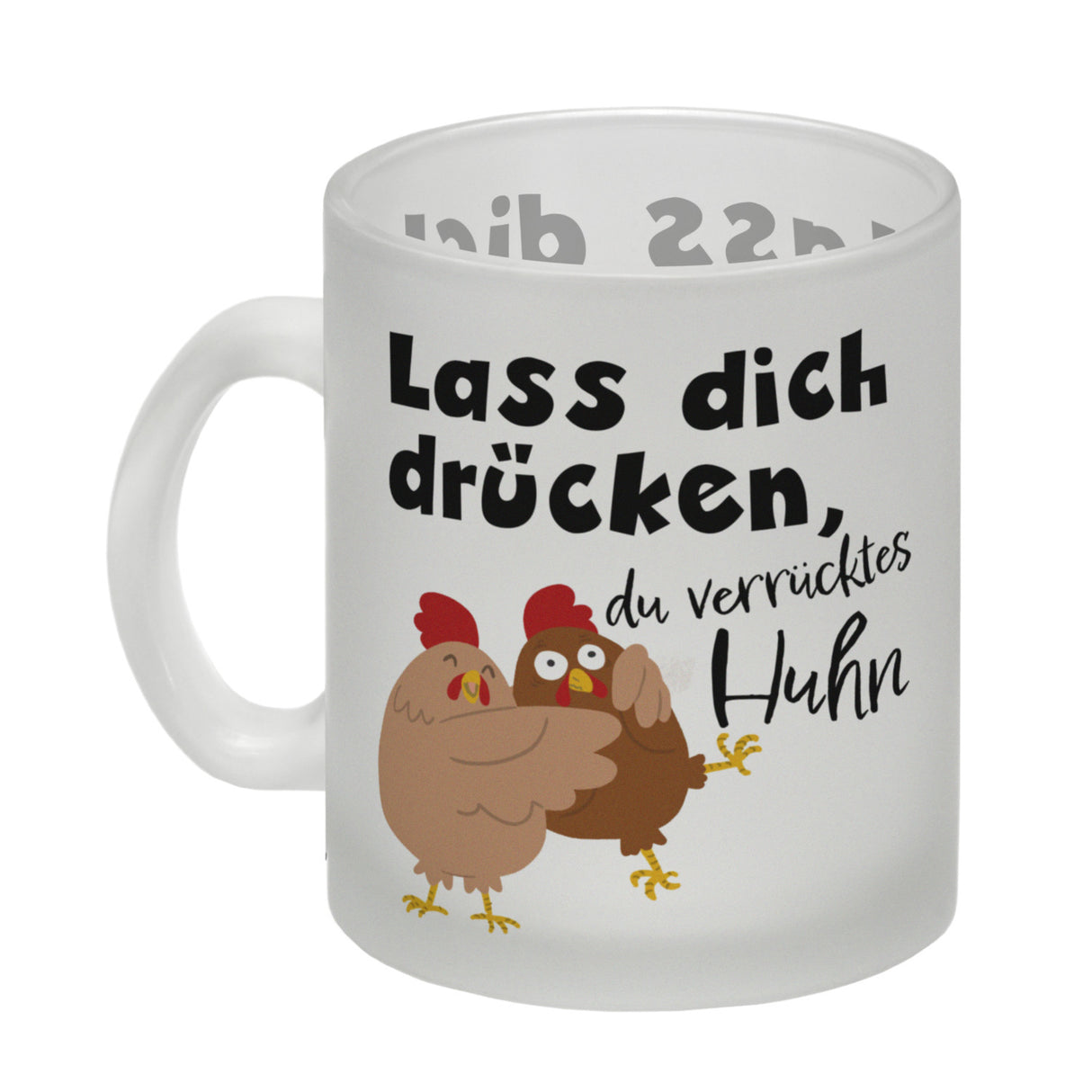 Lass dich drücken, du verrücktes Huhn Kaffeebecher