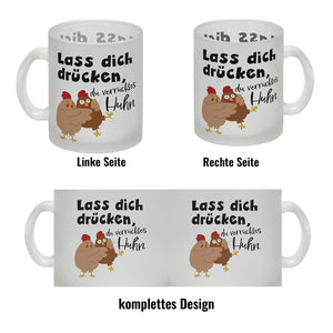 Lass dich drücken, du verrücktes Huhn Kaffeebecher