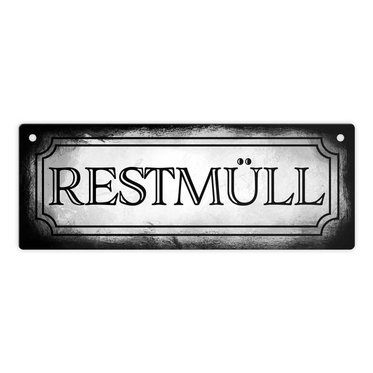 Restmüll Metallschild für die Mülltrennung im Used Look