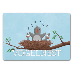 Vogelnest Fußmatte mit zwitscherndem Vogel