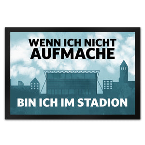 Wenn ich nicht aufmache, bin ich im Stadion Fußmatte