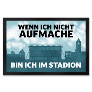 Wenn ich nicht aufmache, bin ich im Stadion Fußmatte