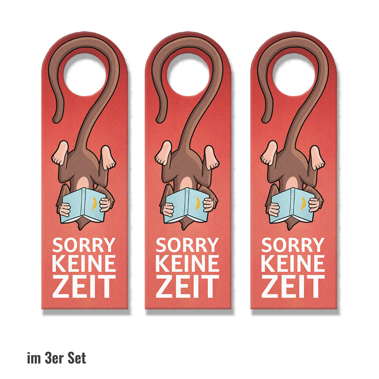Sorry keine Zeit oder komm rein Türhänger mit lustigem Affe