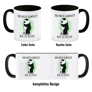 Hab mich gewogen bin zu klein Kaffeebecher mit süßem Panda