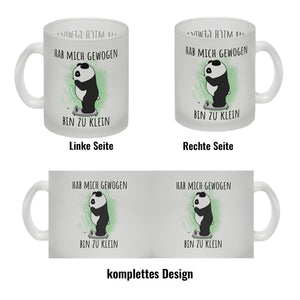 Hab mich gewogen bin zu klein Kaffeebecher mit süßem Panda