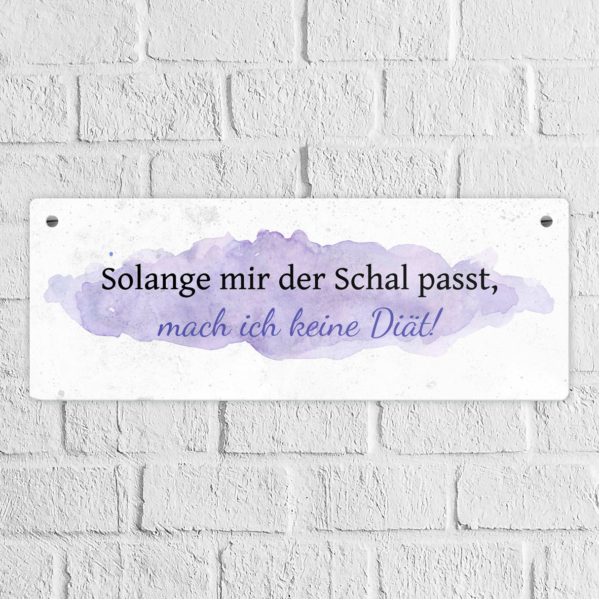 Diät Spruch Metallschild in Braun