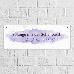 Diät Spruch Metallschild in Braun