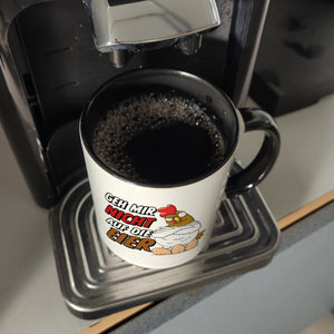 Geh mir nicht auf die Eier Kaffeebecher mit genervtem Huhn