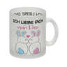 Ich liebe dich mein Hase Kaffeebecher mit küssendem Hasenpaar