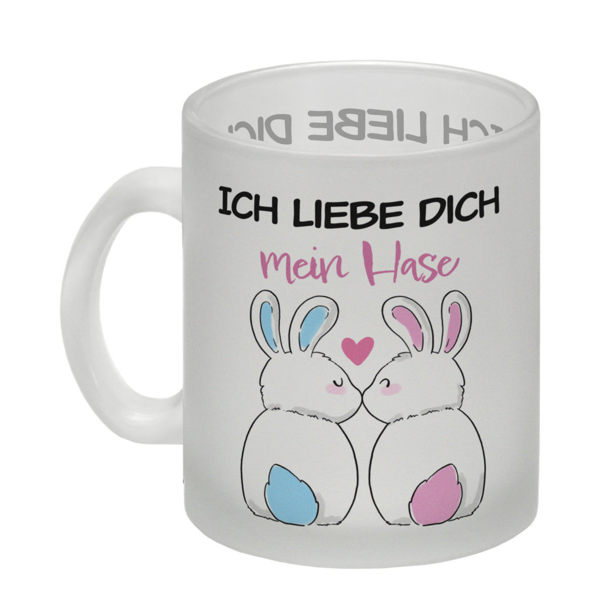 Ich liebe dich mein Hase Kaffeebecher mit küssendem Hasenpaar