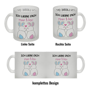 Ich liebe dich mein Hase Kaffeebecher mit küssendem Hasenpaar