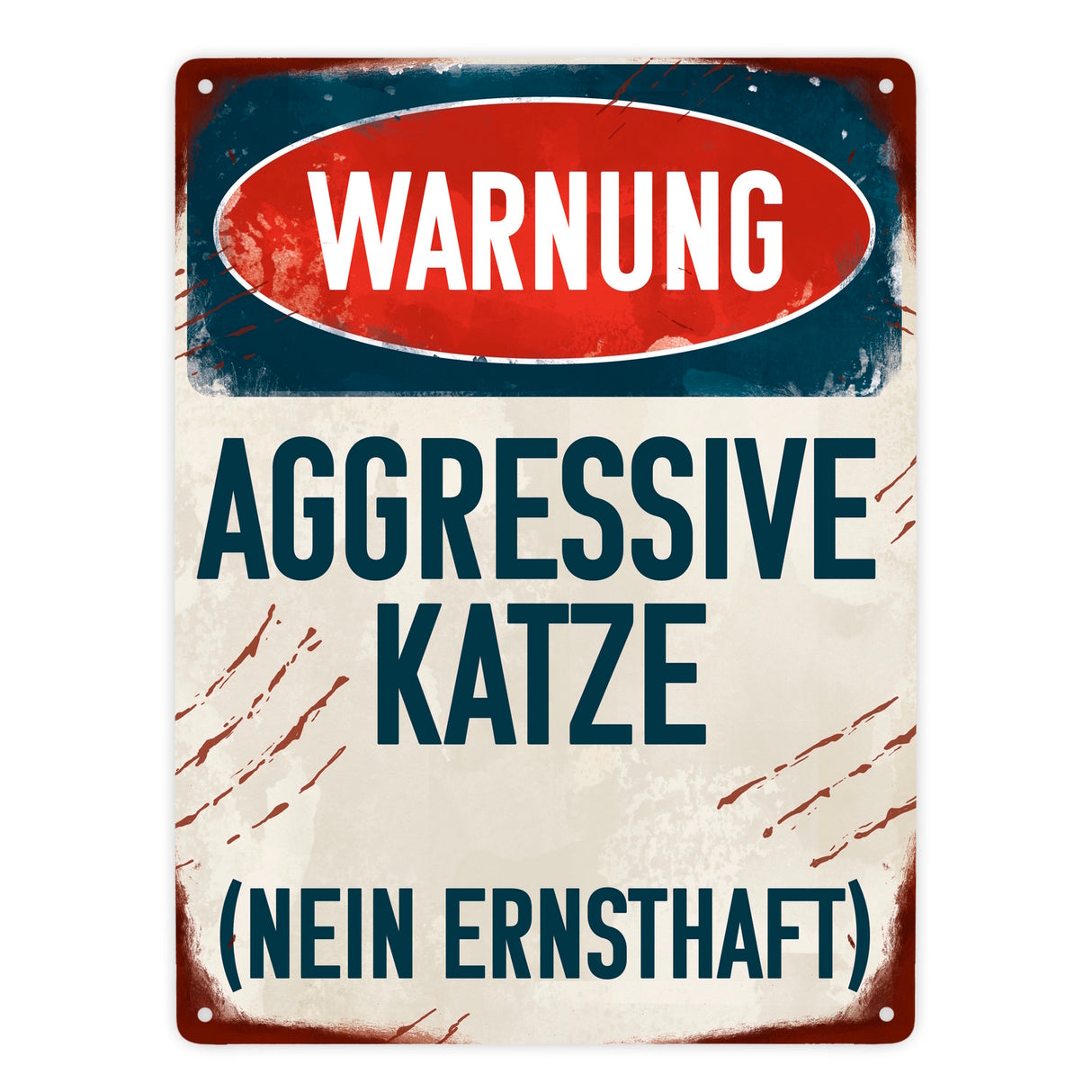 Warnung aggressive Katze (nein ernsthaft) Metallschild für Katzenhalter
