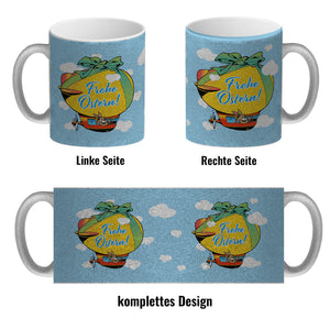 Osterhase im Zeppelin Kaffeebecher zum Thema Frohe Ostern