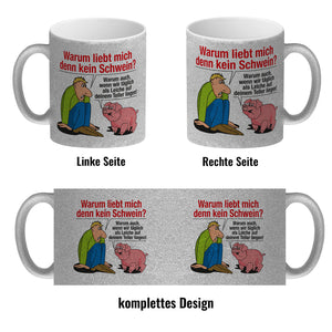Kaffeebecher zum Thema Fleischesser und Vegetarier mit Schweine Motiv