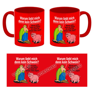 Kaffeebecher zum Thema Fleischesser und Vegetarier mit Schweine Motiv