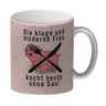 Vegetarier und Fleischesser Kaffeebecher mit Schweine Motiv in rosa