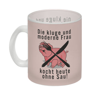 Vegetarier und Fleischesser Kaffeebecher mit Schweine Motiv in rosa