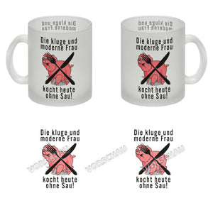 Vegetarier und Fleischesser Kaffeebecher mit Schweine Motiv in rosa