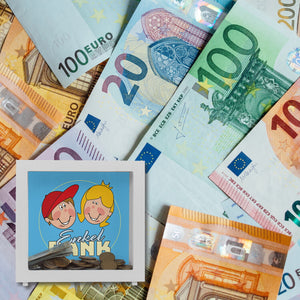 Enkelbank Spardose zum Thema Großeltern und Enkel