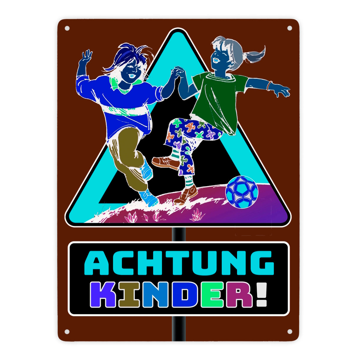 Warnschild Achtung Kinder Metallschild zum Thema Verkehrssicherheit