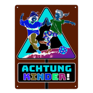 Warnschild Achtung Kinder Metallschild zum Thema Verkehrssicherheit