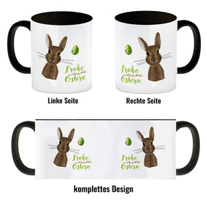Frohe Ostern Kaffeebecher mit Osterhase und Osterei