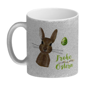 Frohe Ostern Kaffeebecher mit Osterhase und Osterei