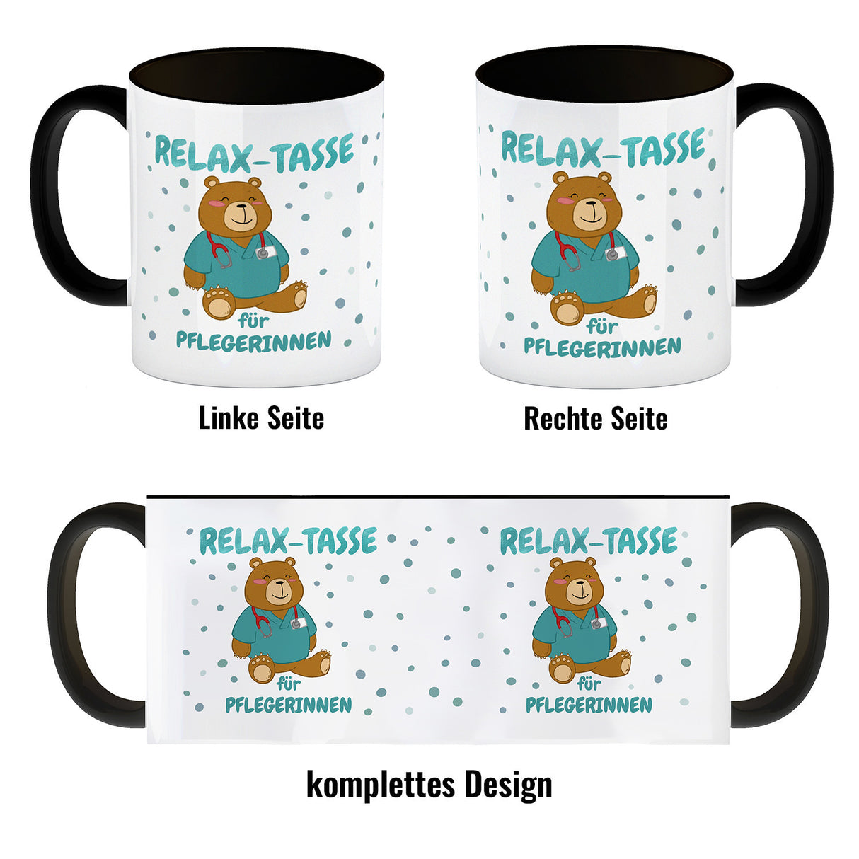 Relax Tasse für Pflegerinnen Kaffeebecher mit süßem Bären-Motiv