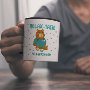 Relax Tasse für Pflegerinnen Kaffeebecher mit süßem Bären-Motiv