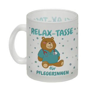 Relax Tasse für Pflegerinnen Kaffeebecher mit süßem Bären-Motiv
