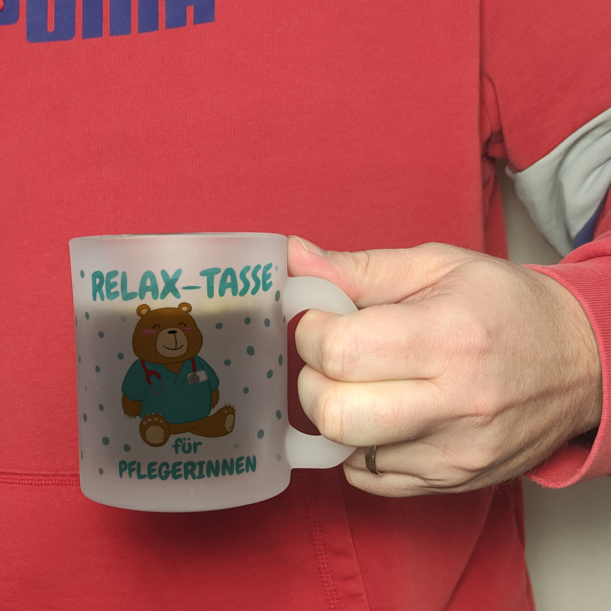 Relax Tasse für Pflegerinnen Kaffeebecher mit süßem Bären-Motiv