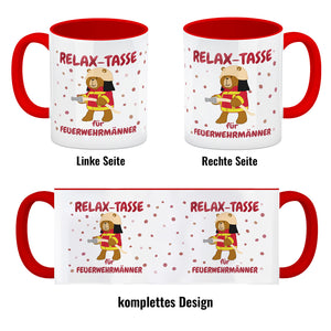 Relax Tasse für Feuerwehrmänner Kaffeebecher mit coolem Bären-Motiv
