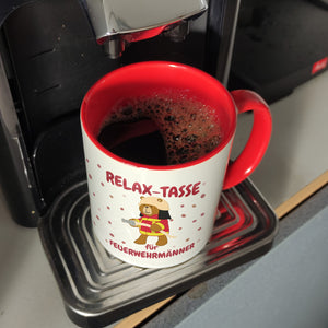 Relax Tasse für Feuerwehrmänner Kaffeebecher mit coolem Bären-Motiv