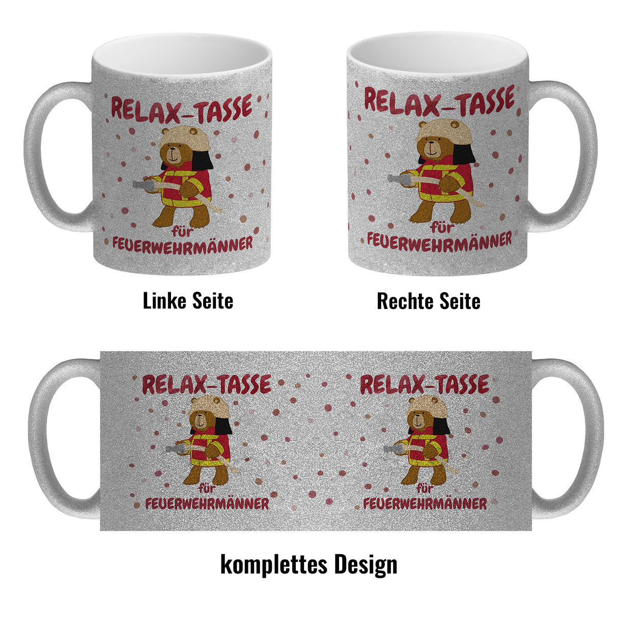 Relax Tasse für Feuerwehrmänner Kaffeebecher mit coolem Bären-Motiv