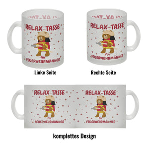 Relax Tasse für Feuerwehrmänner Kaffeebecher mit coolem Bären-Motiv