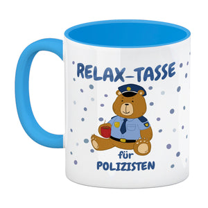 Relax Tasse für Polizisten Kaffeebecher mit hübschem Bär-Motiv