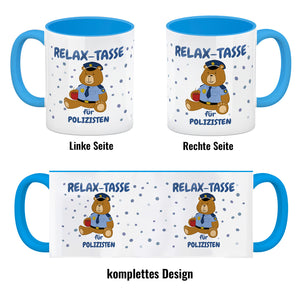 Relax Tasse für Polizisten Kaffeebecher mit hübschem Bär-Motiv