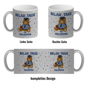 Relax Tasse für Polizisten Kaffeebecher mit hübschem Bär-Motiv