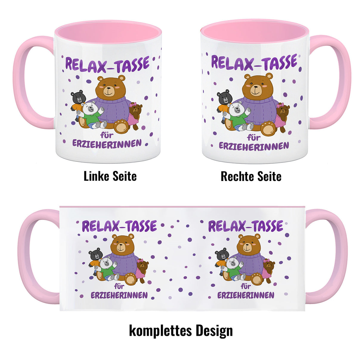 Relax Tasse für Erzieherinnen Kaffeebecher mit süßem Bär-Motiv