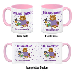Relax Tasse für Erzieherinnen Kaffeebecher mit süßem Bär-Motiv