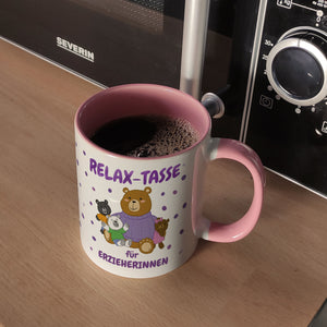 Relax Tasse für Erzieherinnen Kaffeebecher mit süßem Bär-Motiv