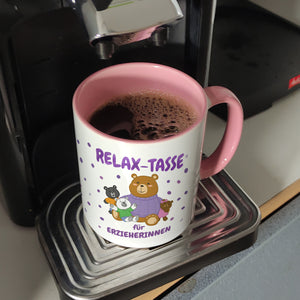 Relax Tasse für Erzieherinnen Kaffeebecher mit süßem Bär-Motiv