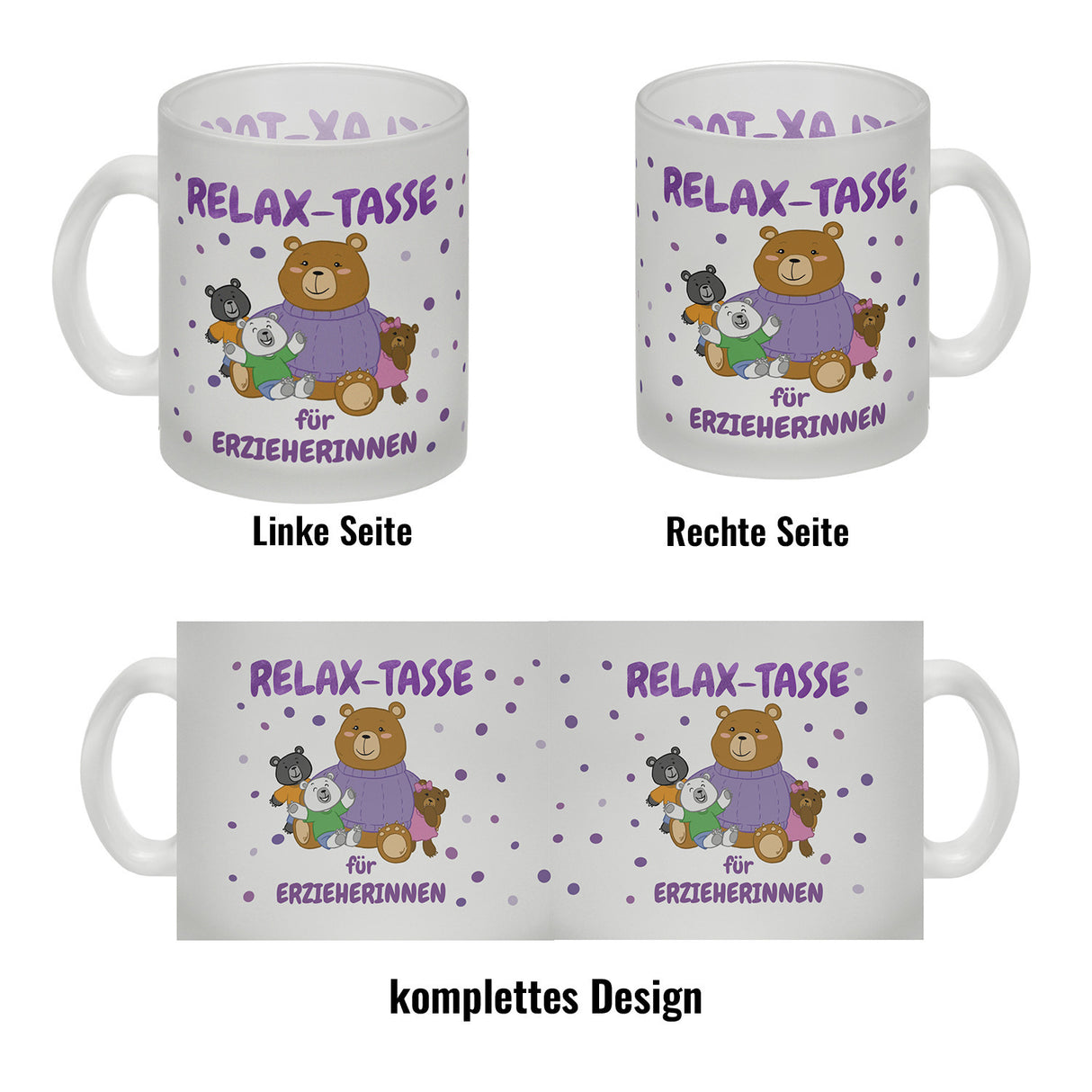 Relax Tasse für Erzieherinnen Kaffeebecher mit süßem Bär-Motiv