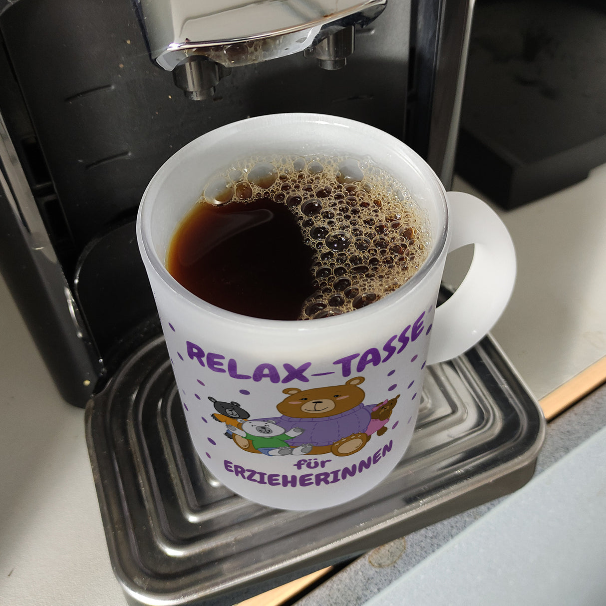 Relax Tasse für Erzieherinnen Kaffeebecher mit süßem Bär-Motiv