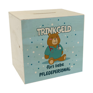 Trinkgeld fürs liebe Pflegepersonal Spardose mit süßem Bären-Motiv