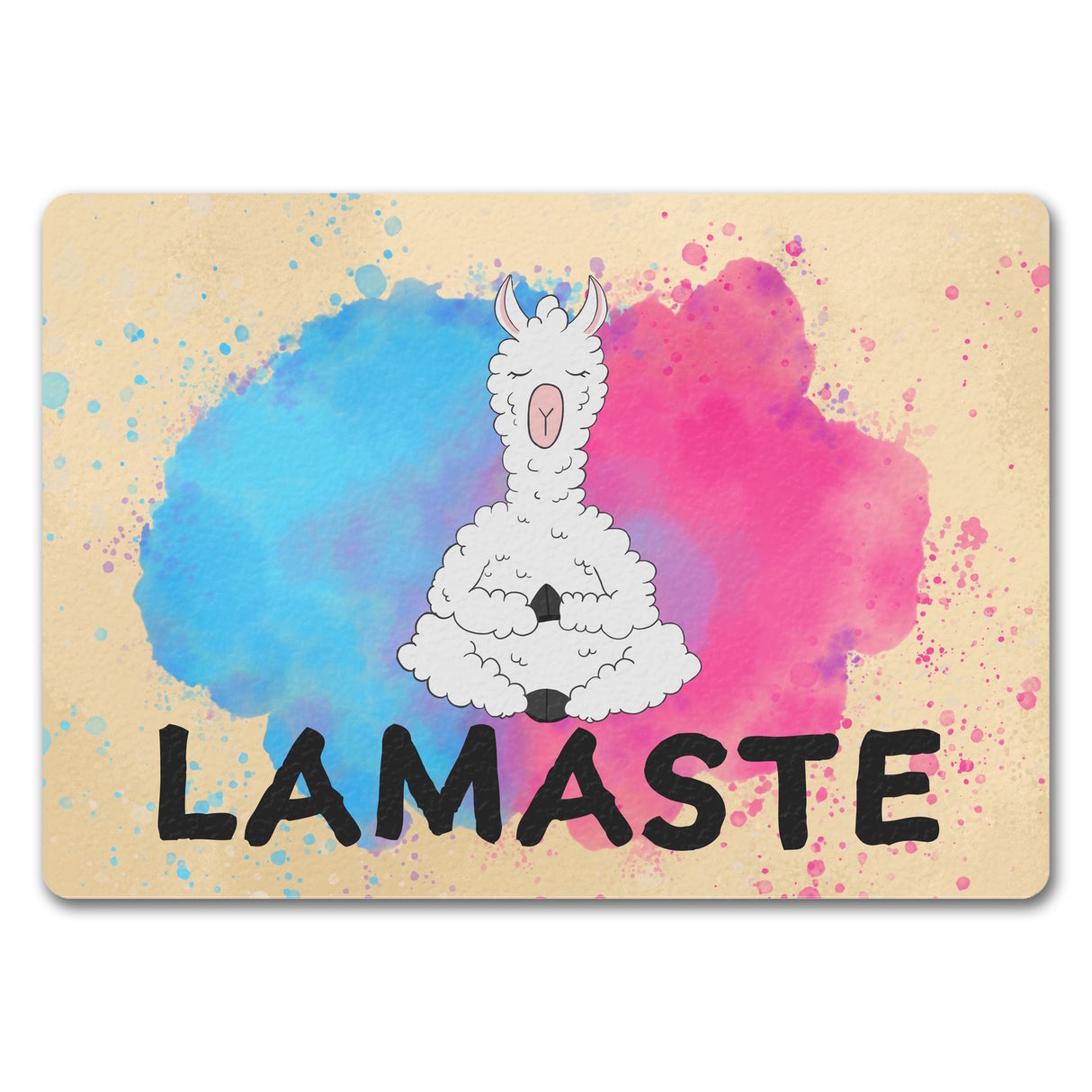 Lamaste Fußmatte mit Lama in Meditation