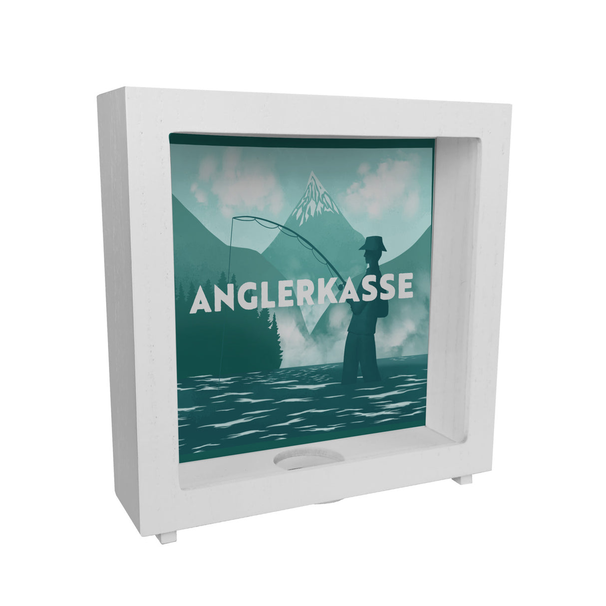 Anglerkasse Spardose mit Anglermotiv für Angler