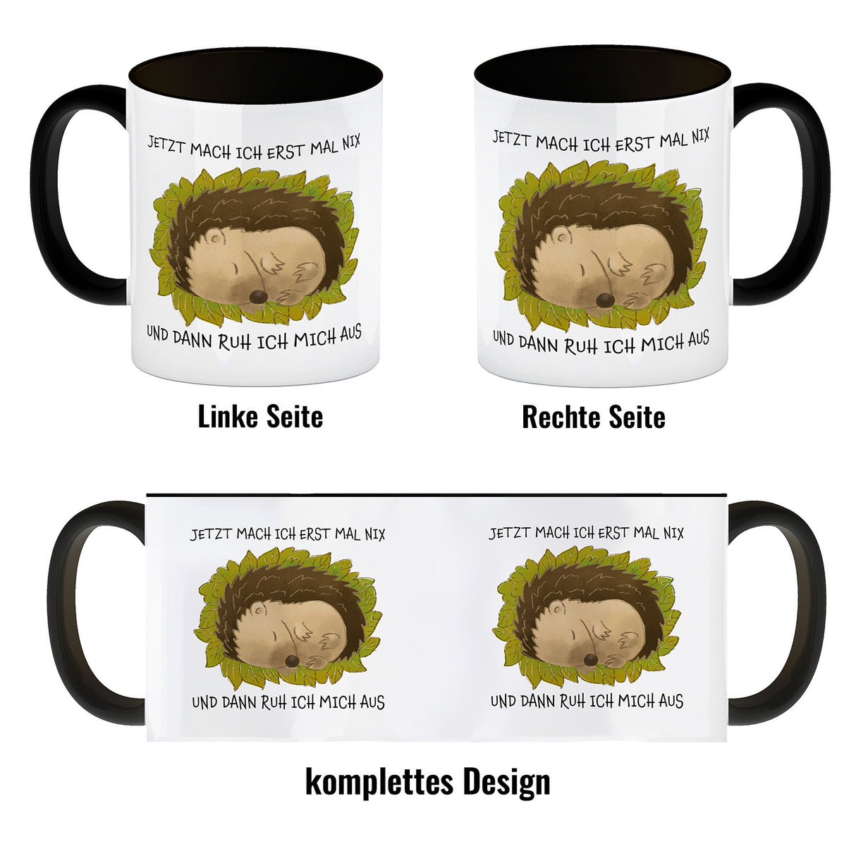 Jetzt mach ich erstmal nix und dann ruh ich mich aus Kaffeebecher mit süßem Igel